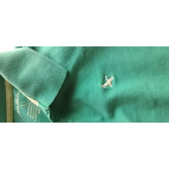 Womens Eddie Bauer Large Green Stretchy Polo Shirt - Picture 4 of 5